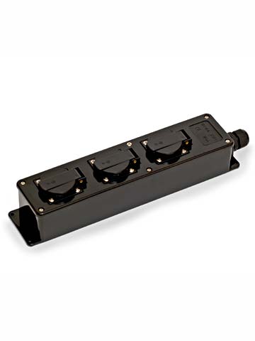 3vdg contactdozenblok 2p.+ra. zwart IP44