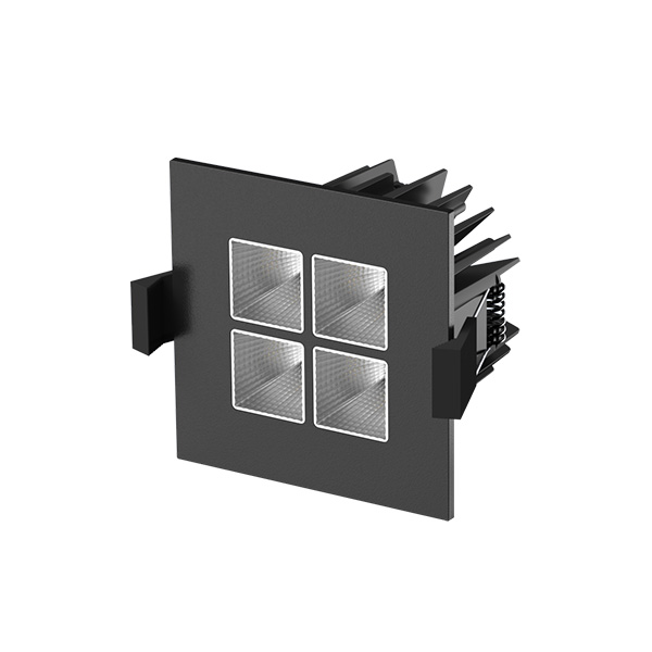 Four Square led downlight 7W 80x80mm 2.700K zilver zwart ex. driver