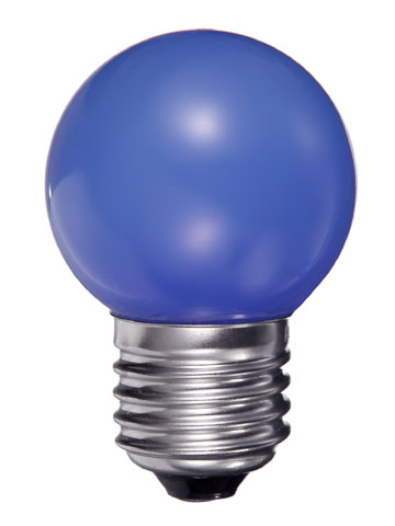 LED Kogellamp 0.5W E27 230VAC blauw IP20