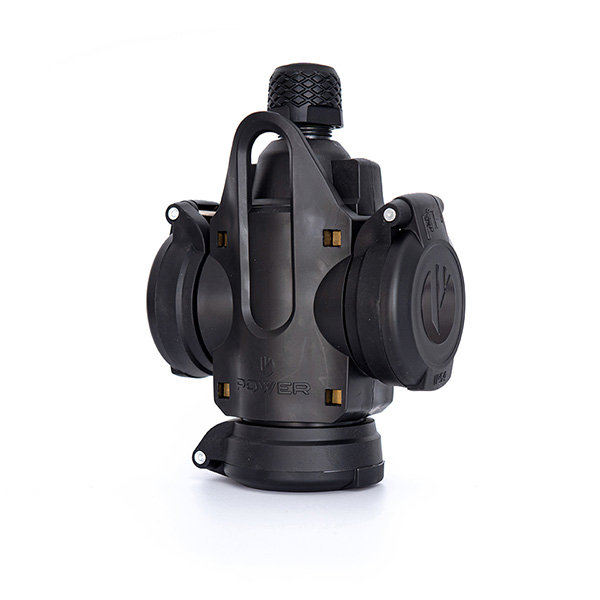 Power Solid hangkoppeling 3-voudig randaarde IP54 zwart