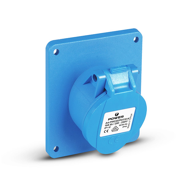CEE inbouw contactdoos schuin 3-polig 16A IP44